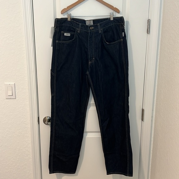 NWT Tyndale FRMC Flame Resistant Carpenter Work Pants Jeans 34 x 33 Dark Wash - Picture 7 of 17
